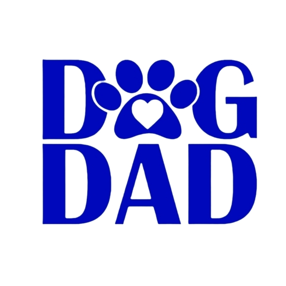 Blue 6Wx4.6H Dog Dad Premium permanent vinyl decal